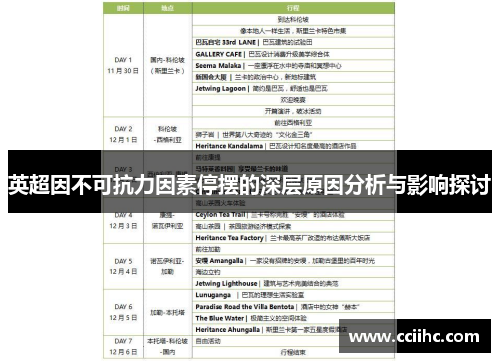 英超因不可抗力因素停摆的深层原因分析与影响探讨 英超因不可抗力因素停摆的深层原因分析与影响探讨